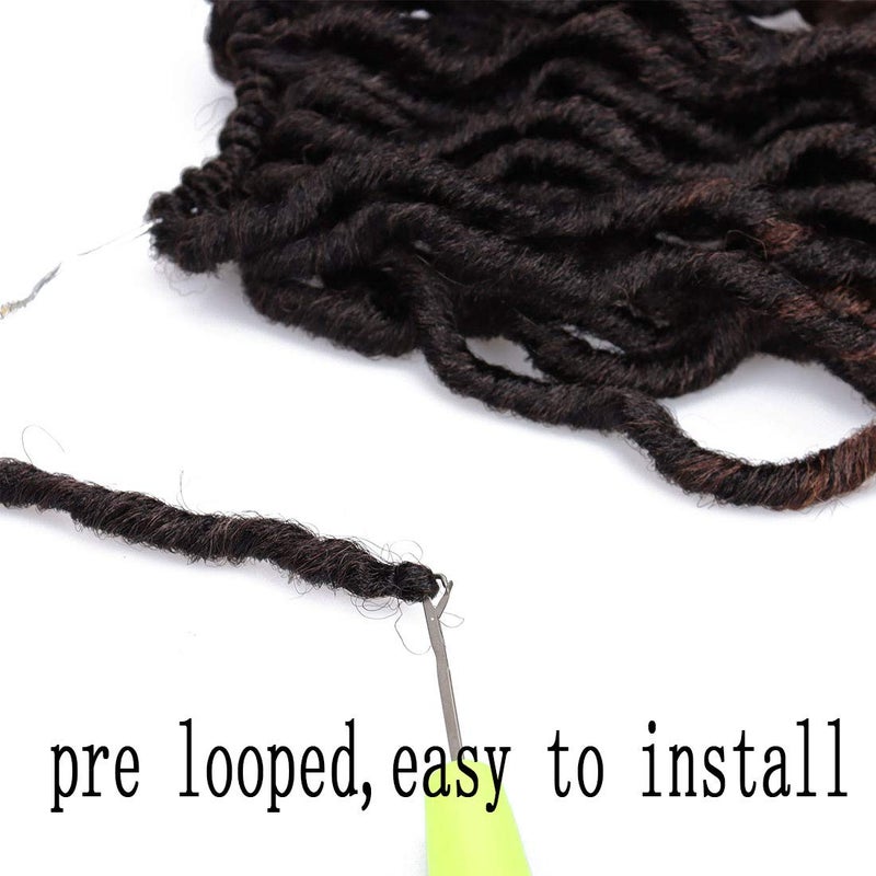 Liyate 18 Inch Goddess Faux locs Crochet Hair 6 Packs/Lot Soft Gypsy Locs Wavy Crochet Braids Dreadlocks 3Tone Curly Wavy Twist Braiding Hair Extensions African Roots Braidï¼ˆ# 1B/4/30#) - Image 4
